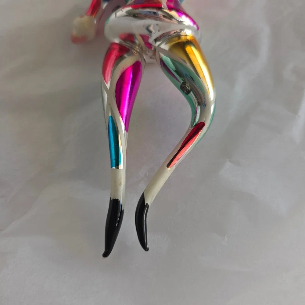 Vintage De Carlini Italian Blown Glass Harlequin Jester Christmas Ornament READ
